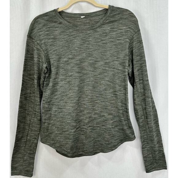 Lululemon Lost In Pace Long Sleeve – Heathered Dark Olive Green – Size 4 - Picture 2 of 8